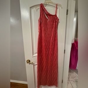 Aidan by Aidan Mattox Red Lace Maxi Dress